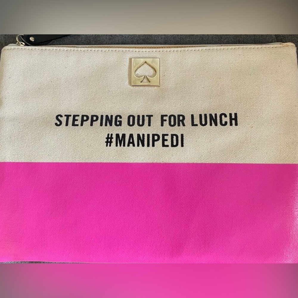 Kate Spade Stepping Out For Lunch #Manipedi Large Georgie Clutch Cosmetic Pouch